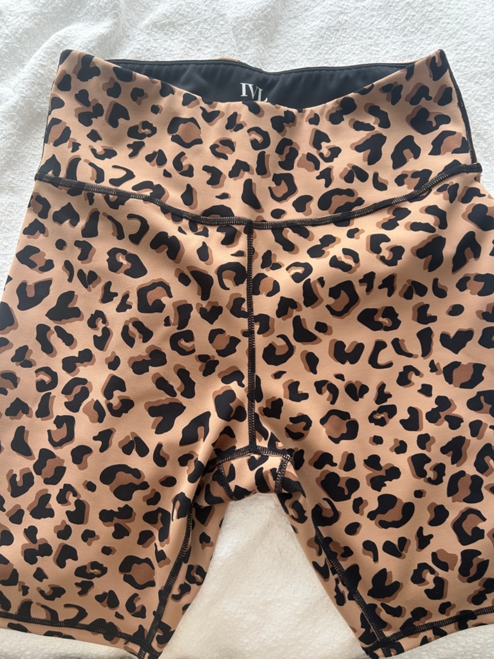 IVL Collective Leopard Print Bike Shorts - Tan/Black